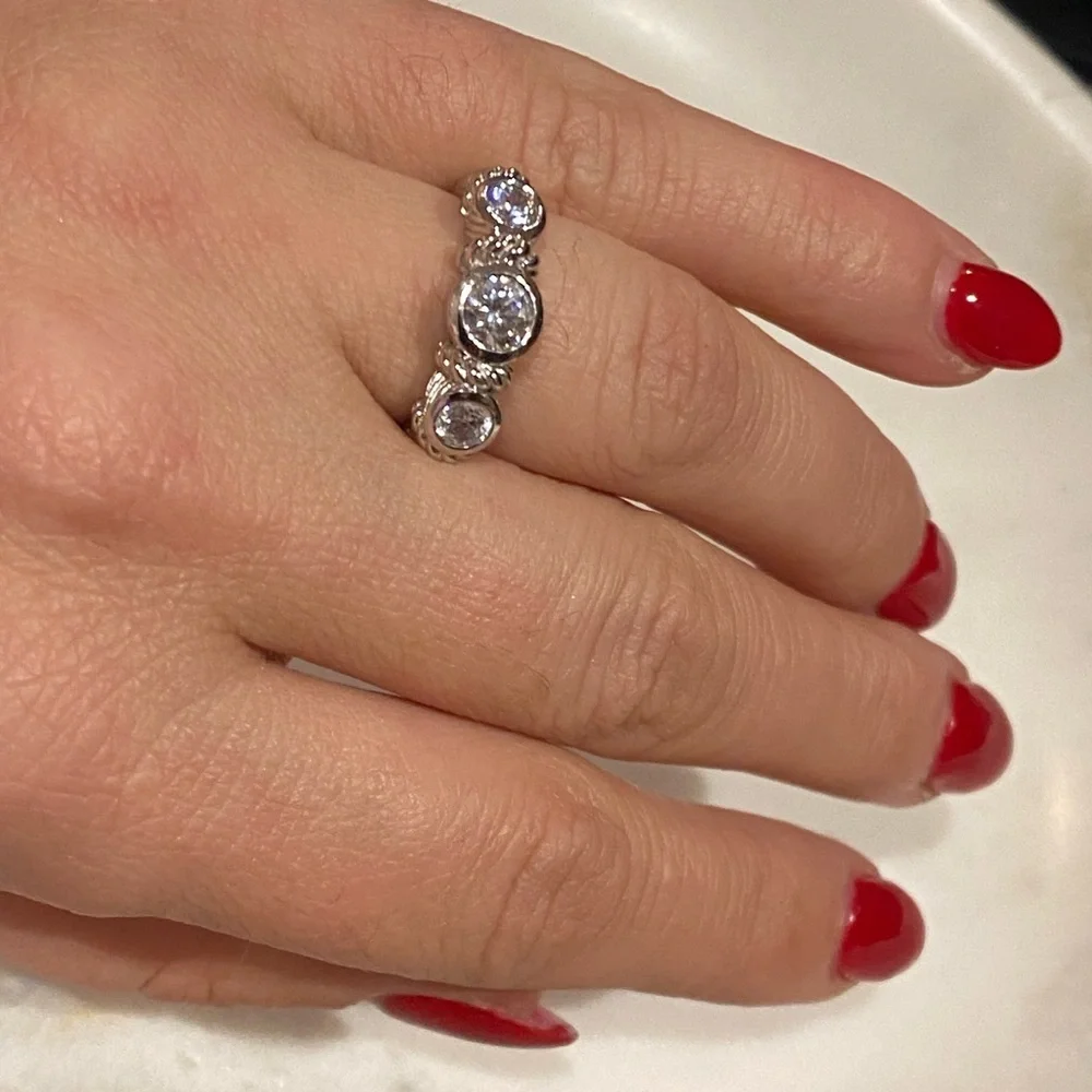 Judith Ripka Sterling silver CZ ring
